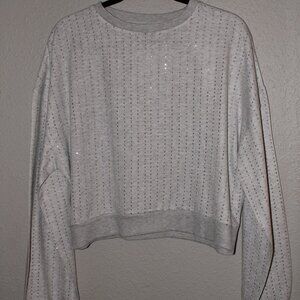 Topshop Rhinestone Crop Crew